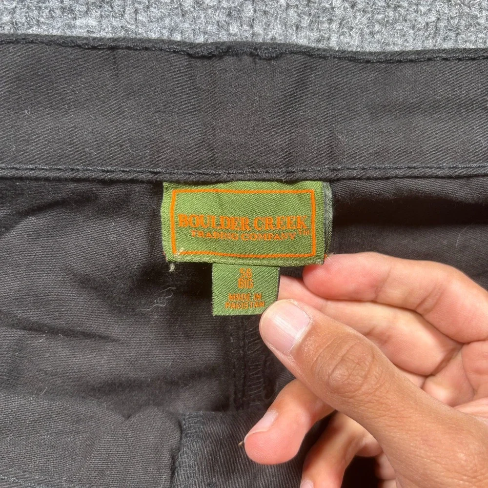 Boulder Creek Cargo Shorts Mens 56 Big Dark Gray Cotton Multi-Pocket Flat Front